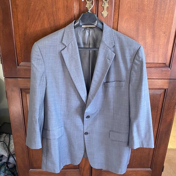 Burberry London Men Blazer Jacket 48R Gray Wool/Silk Blend Two-Button Sport Coat - Picture 13 of 14